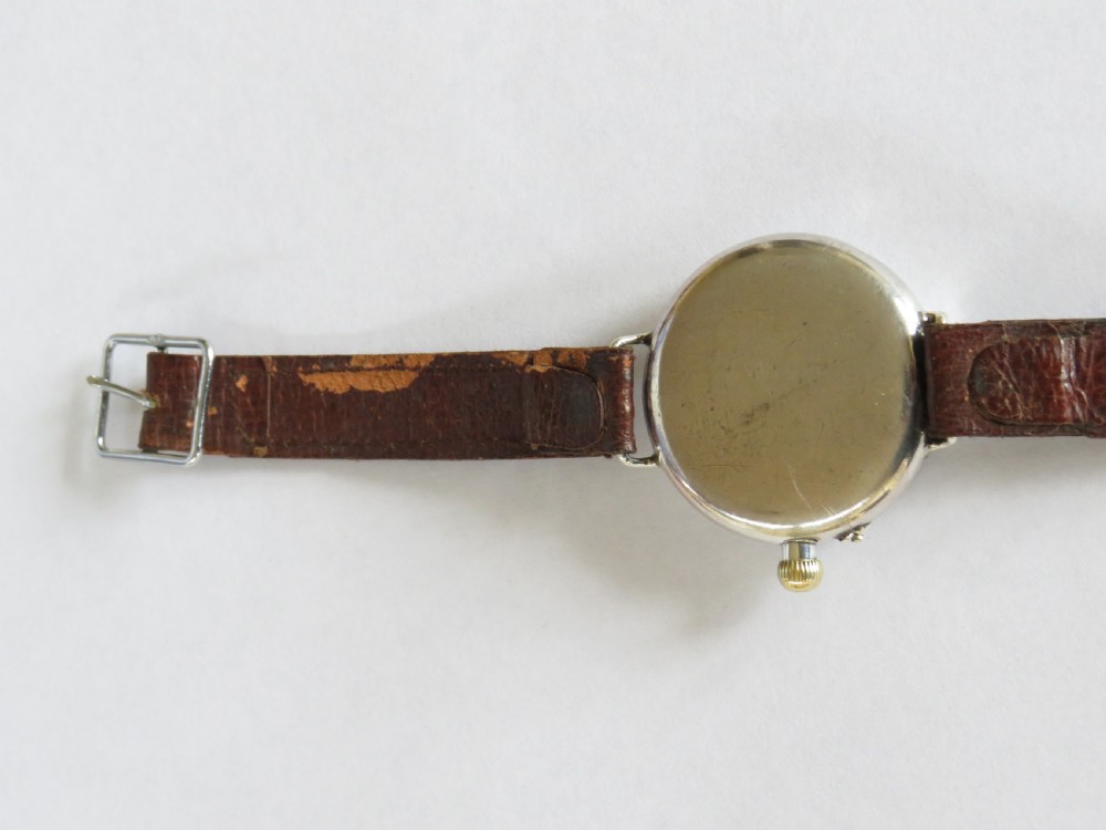 Antique silver Borgel cased trench watch, 1915 View III