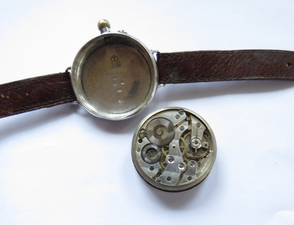 Antique silver Borgel cased trench watch, 1915 View VI