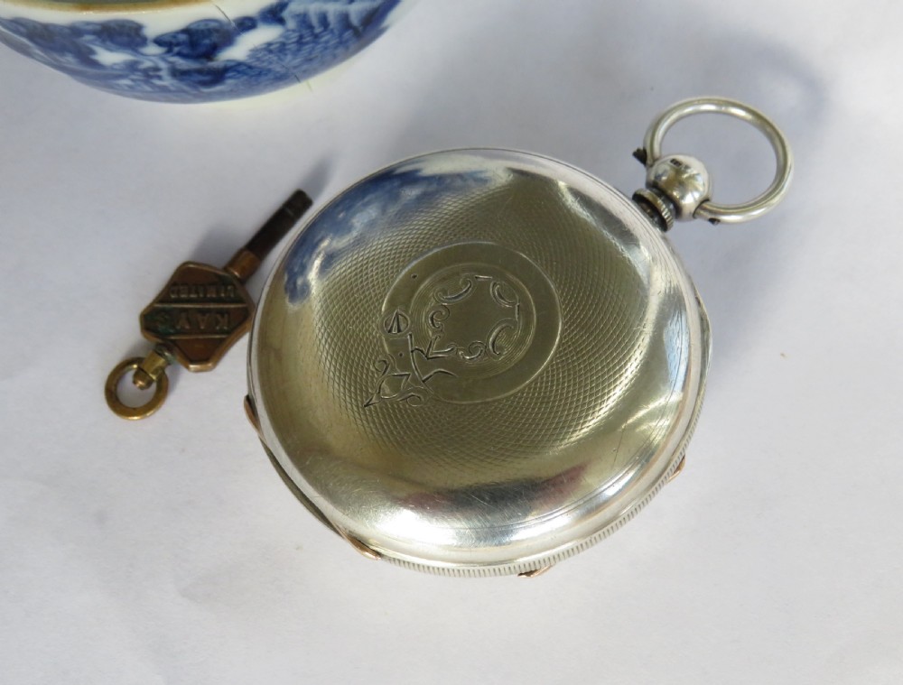 Antique silver fusee pocket watch, Fattorini  View III