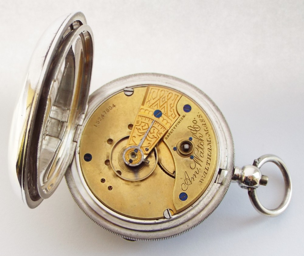 Antique silver Waltham pocket watch. View V