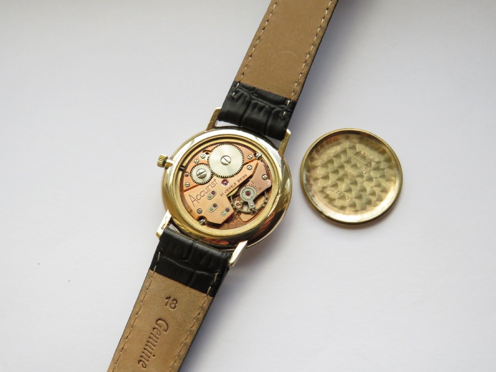 Gents 9 carat gold Accurist wrist watch, 1964 View III