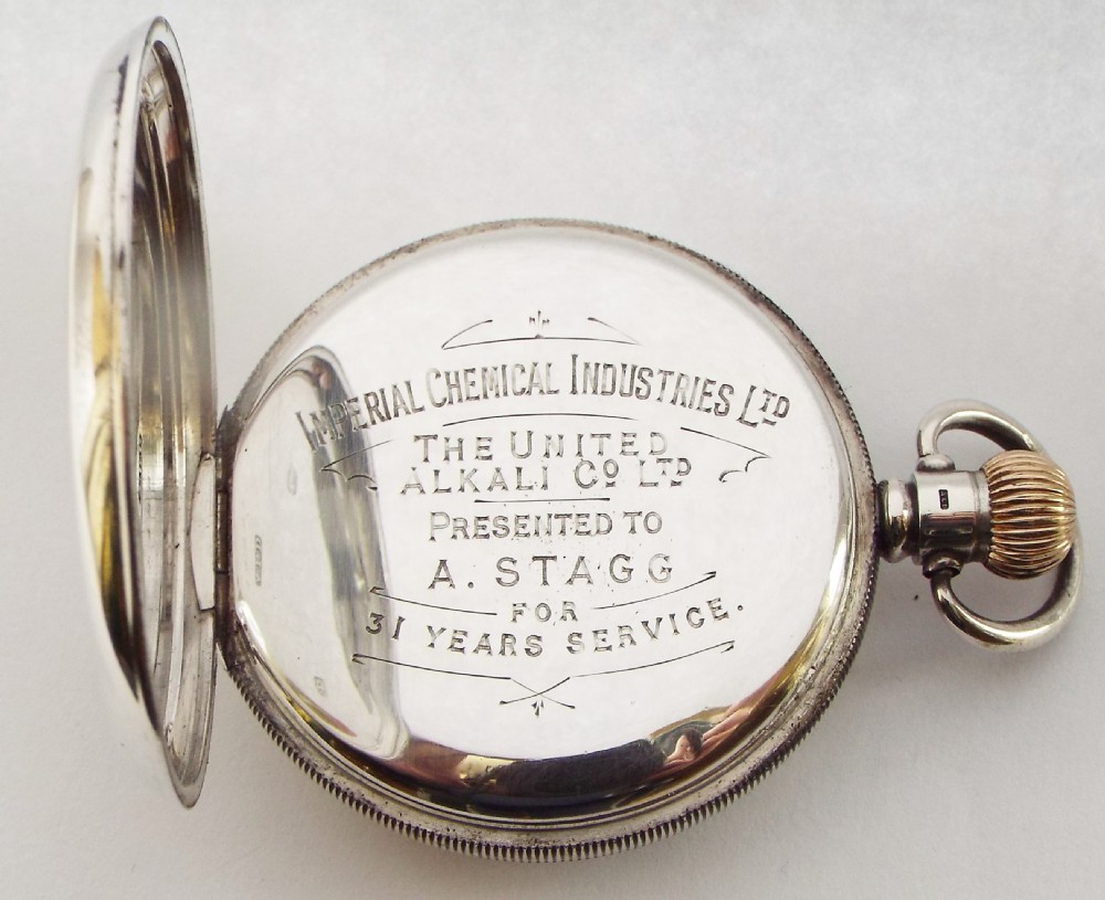 A vintage 1927 James Wadsworth, Manchester silver pocket watch. View IV