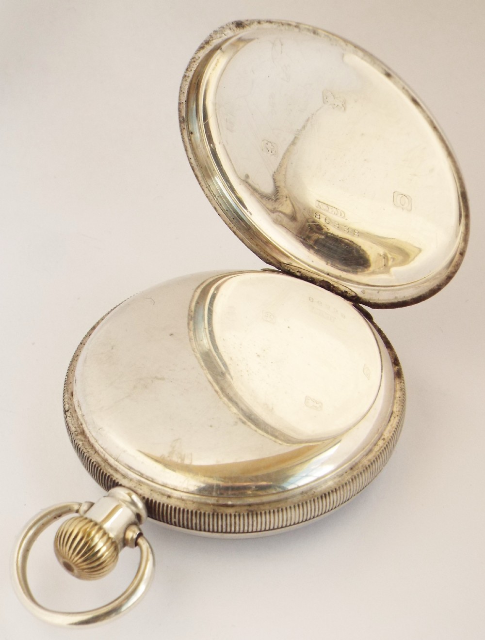 Antique 1913 silver Limit pocket watch. View III