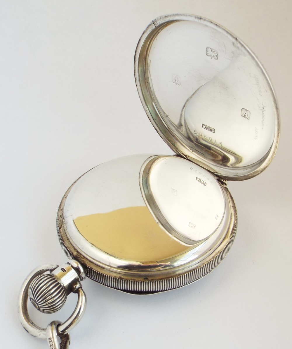 Silver 'The Comet' pocket watch and chain, 1925. View III