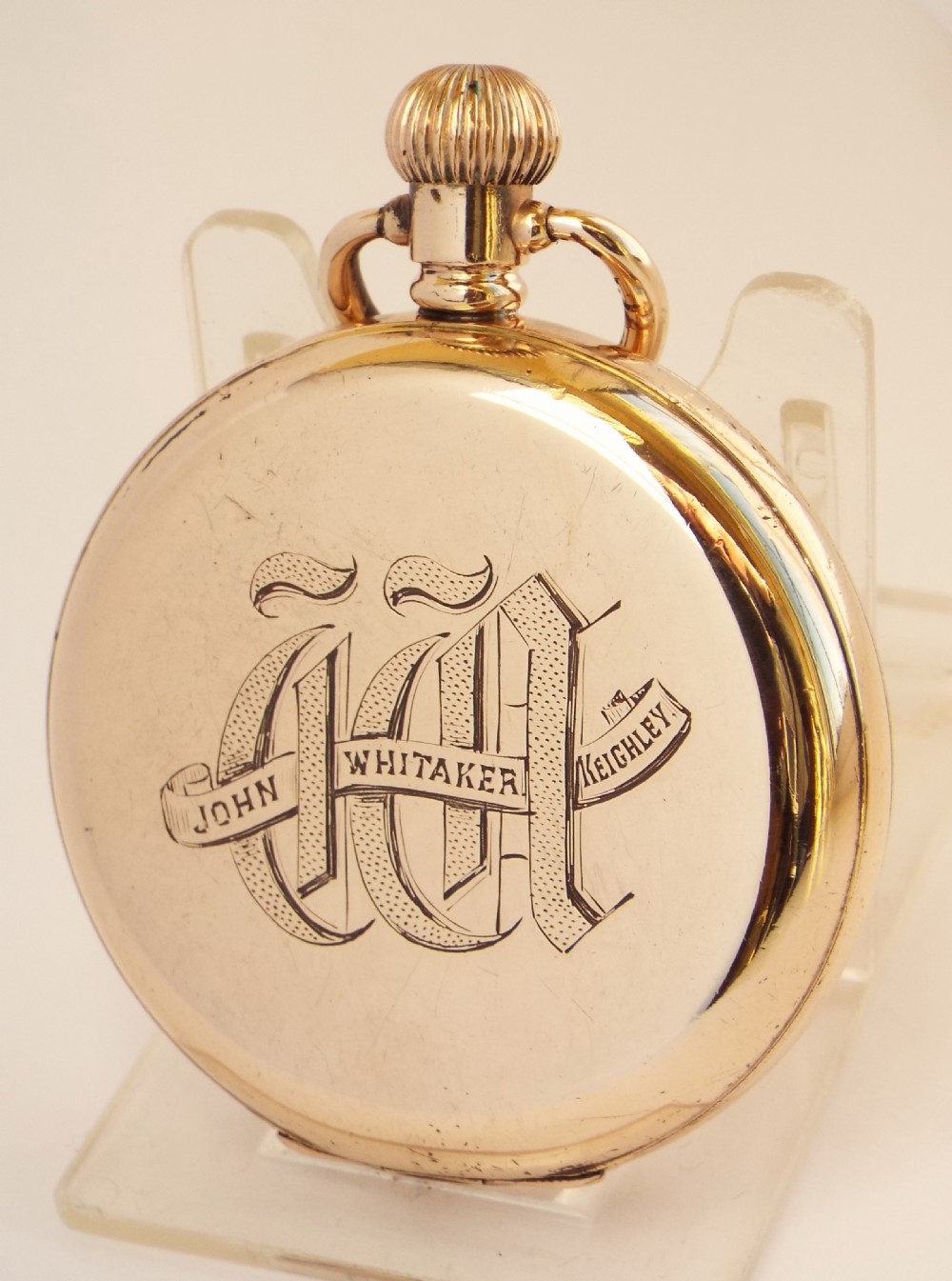 Antique 1914 Waltham Traveler full hunter pocket watch. View III