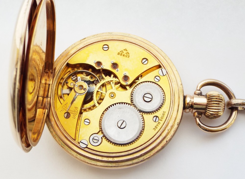 A 1920s Thomas Russell full hunter pocket watch & chain. View VII