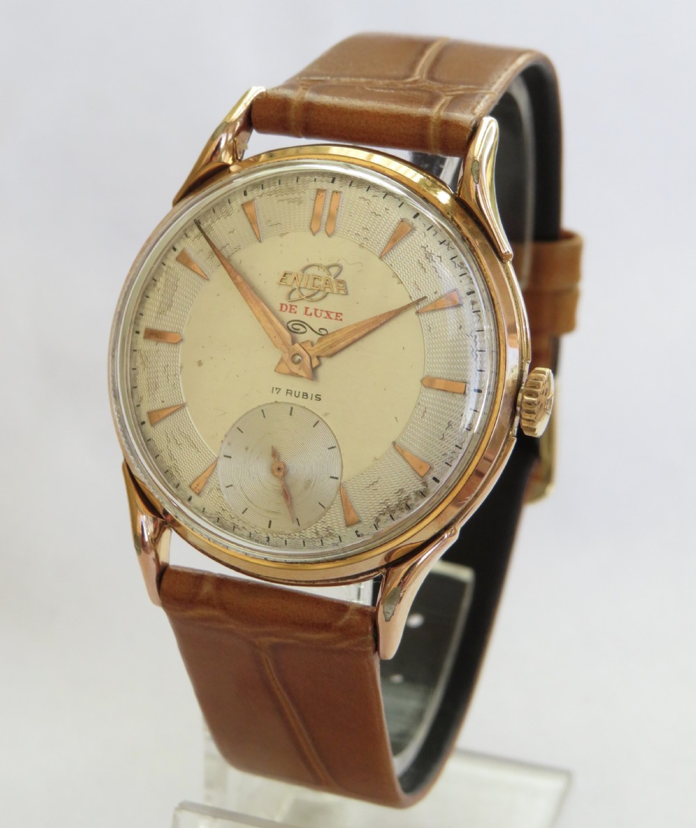 Gents 1950s Enicar De Luxe wrist watch