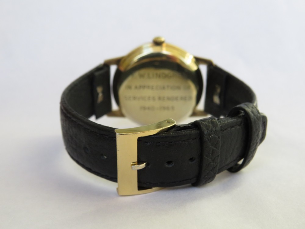Gents 9ct gold Longines automatic wrist watch View IV