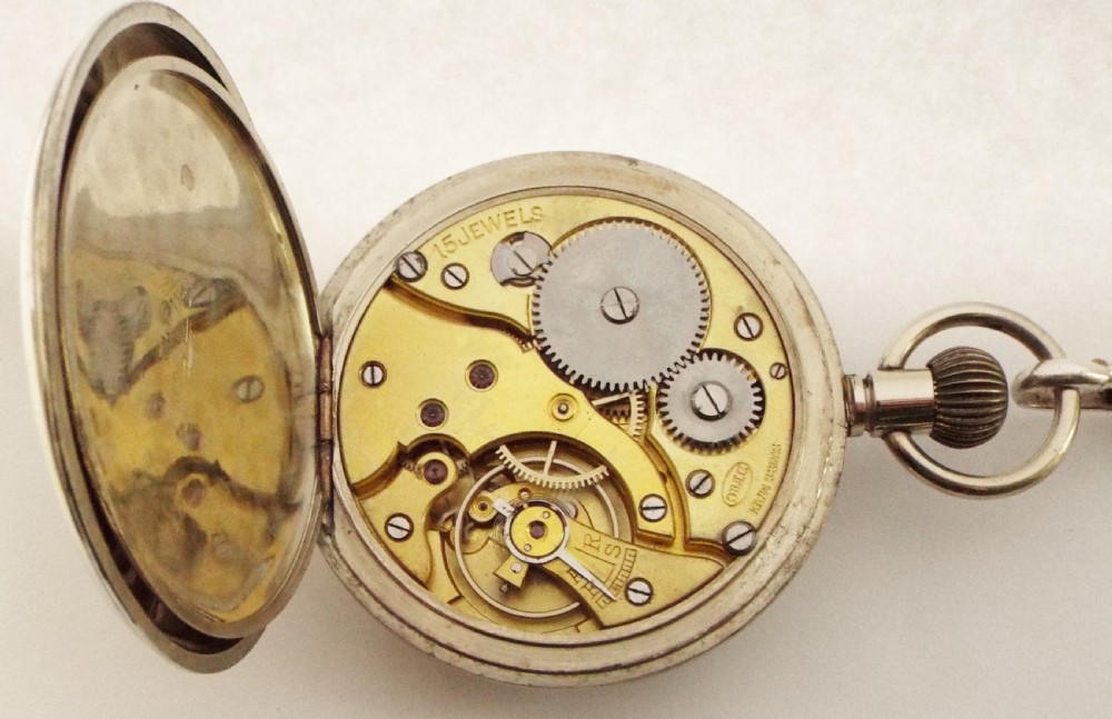 1920s Dimier Freres & Cie  pocket watch and chain. View V