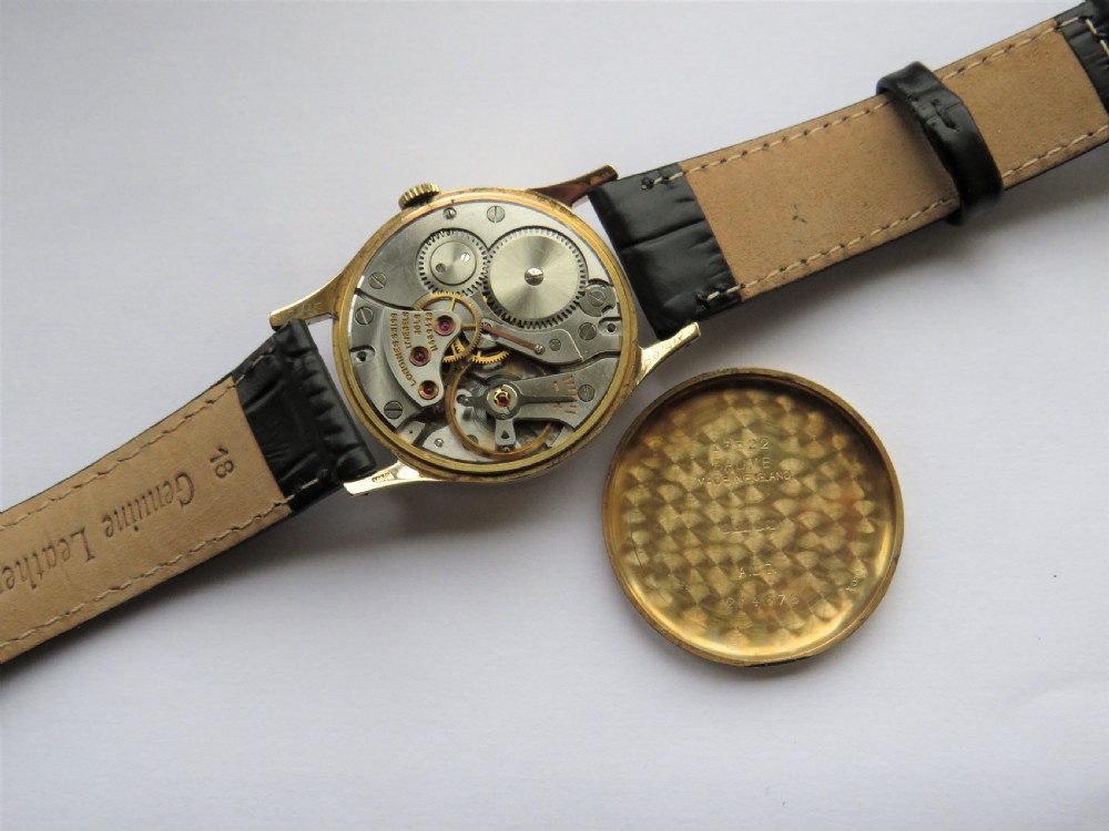 Gents 9ct gold Longines wrist watch, boxed View V