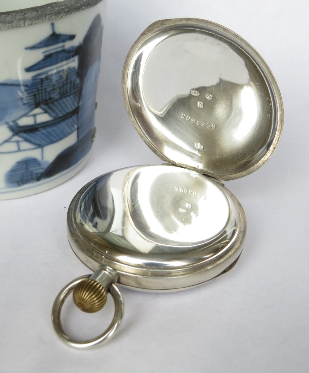 Antique 1919 silver Limit pocket watch View III