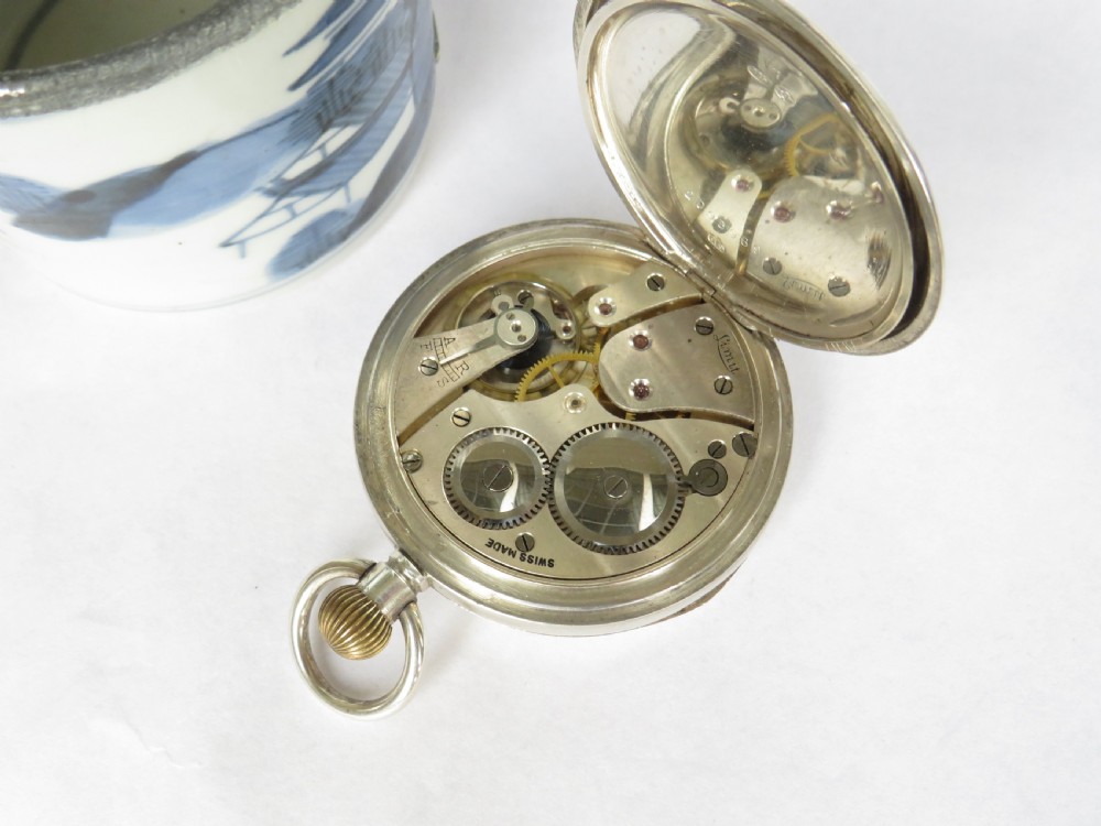 Antique 1919 silver Limit pocket watch View V