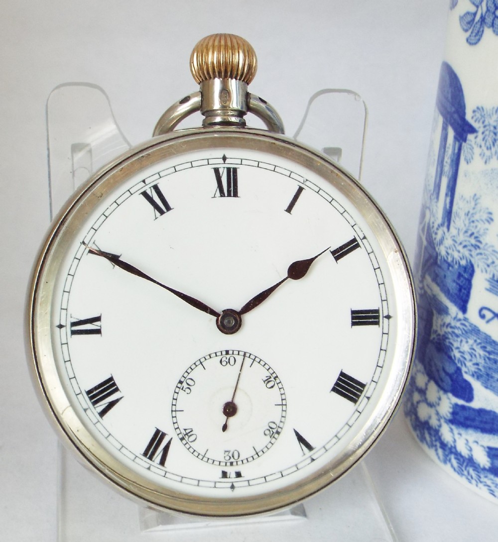 A 1920s silver stem winding pocket watch