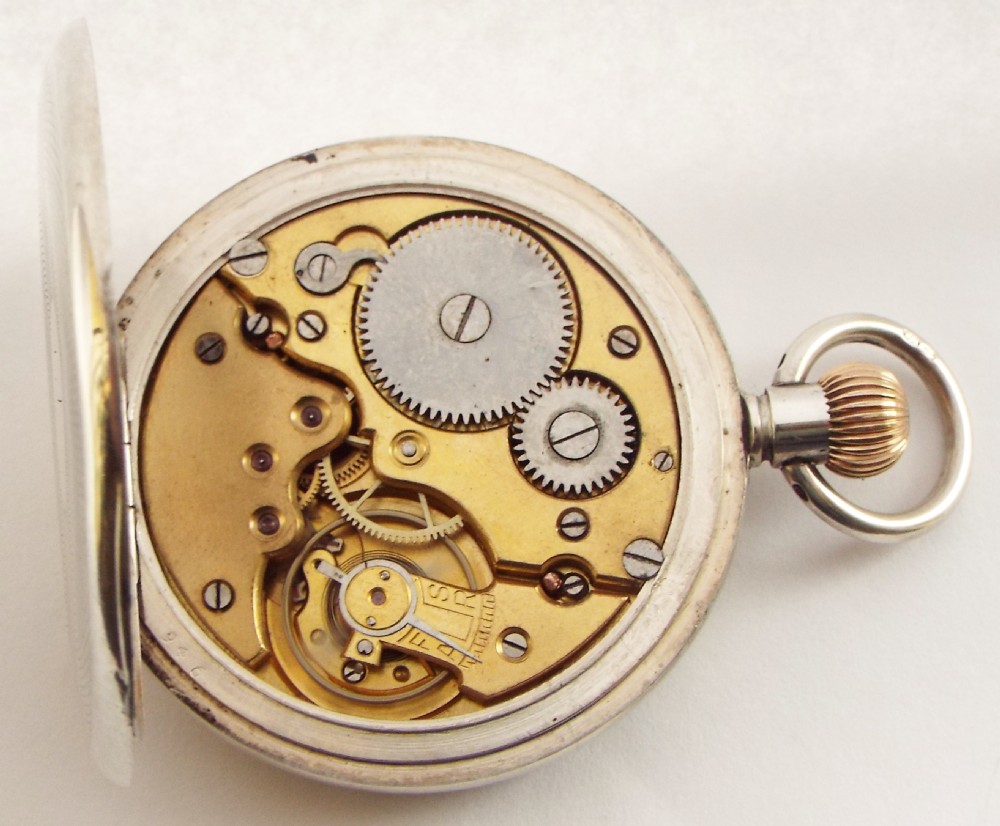 A 1920s silver stem winding pocket watch View V