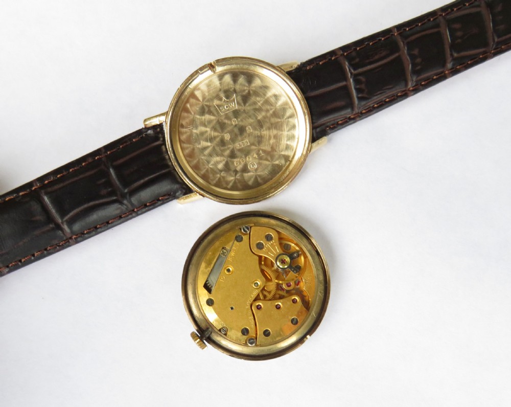 Gents 9ct gold Smiths Astral wrist watch, 1956 View V