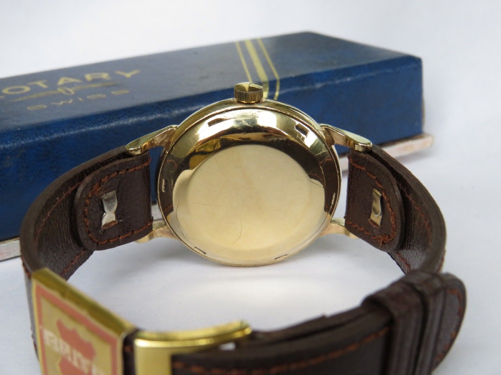 Gents 9 carat gold Rotary wrist watch, 1955 View II