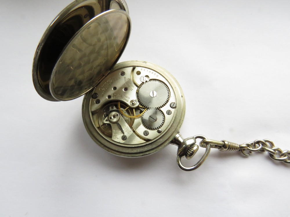 1925 Omega pocket watch and chain View III