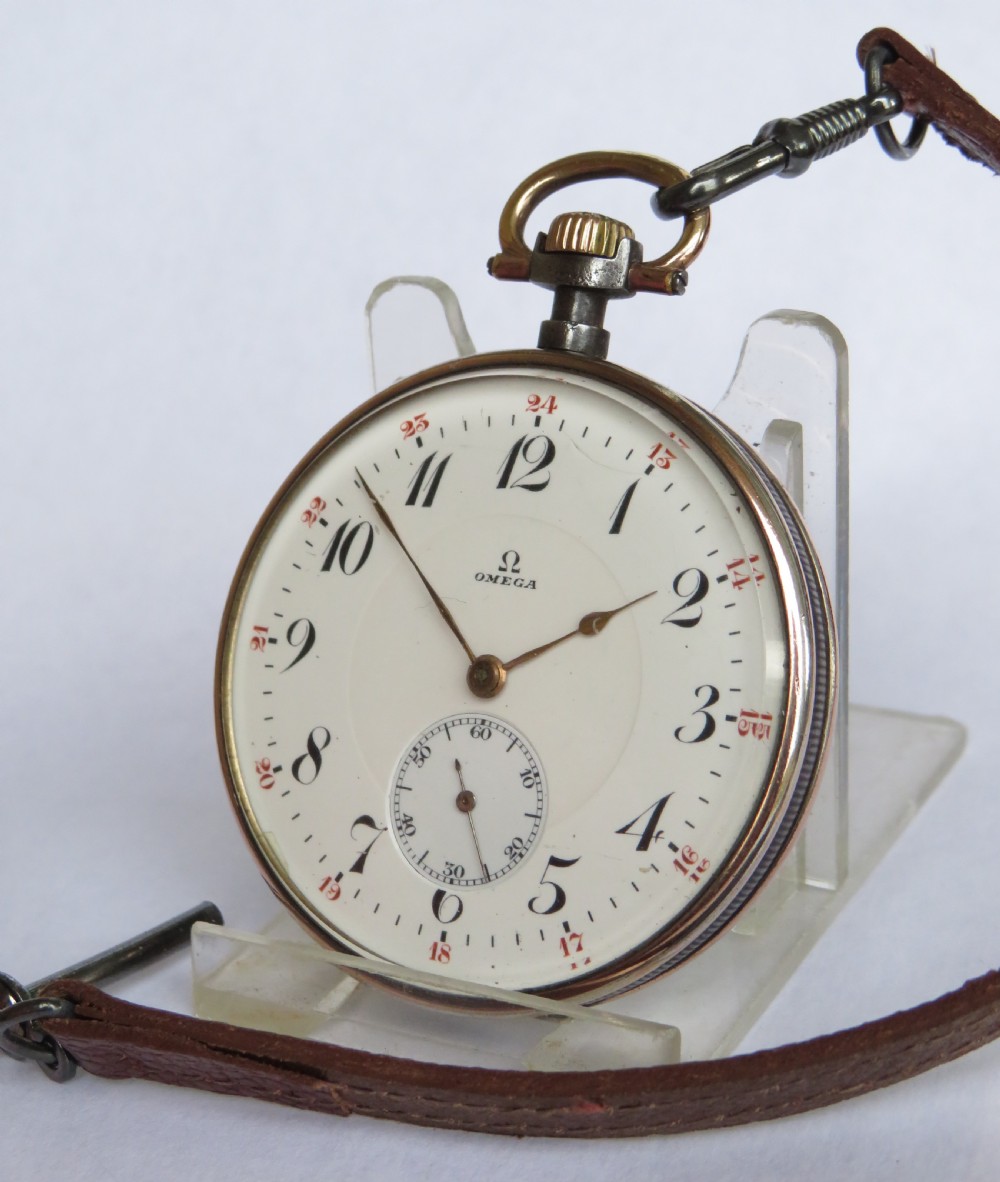 Antique Omega gun metal pocket watch