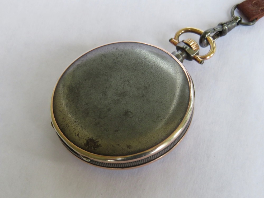 Antique Omega gun metal pocket watch View II