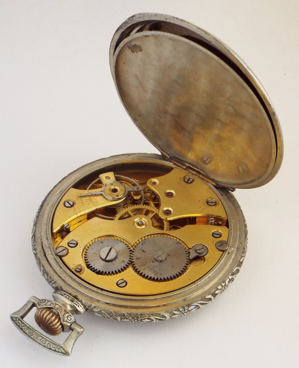 A 1930s Art Deco stem winding pocket watch. View IV