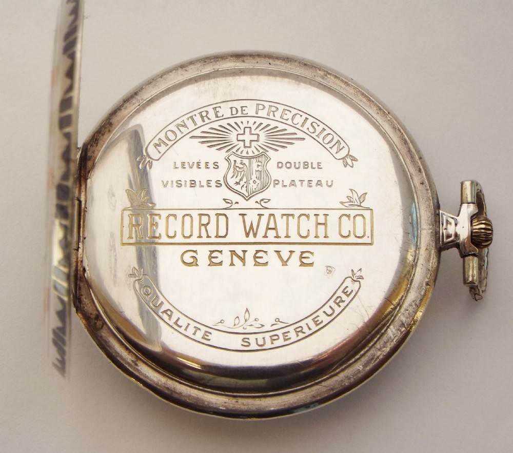 Art Deco Record silver pocket watch. View III