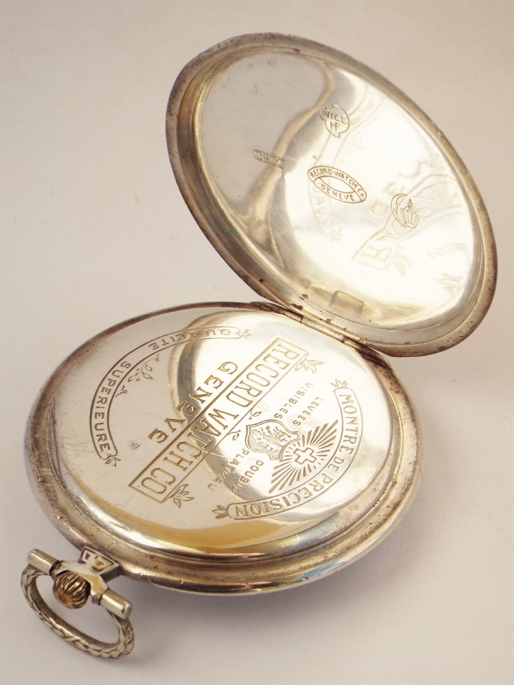 Art Deco Record silver pocket watch. View IV