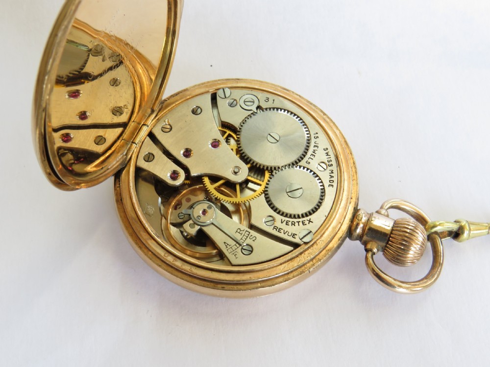 Antique Vertex Revue pocket watch and chain View IV