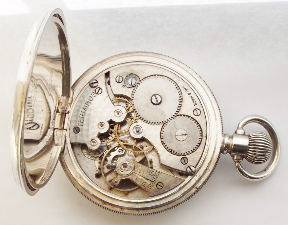 A 1920s silver Terminus pocket watch by Tavannes Watch Company. View V