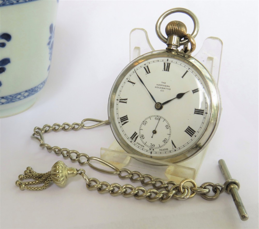 Nickel pocket watch from The Northern Goldsmiths Company