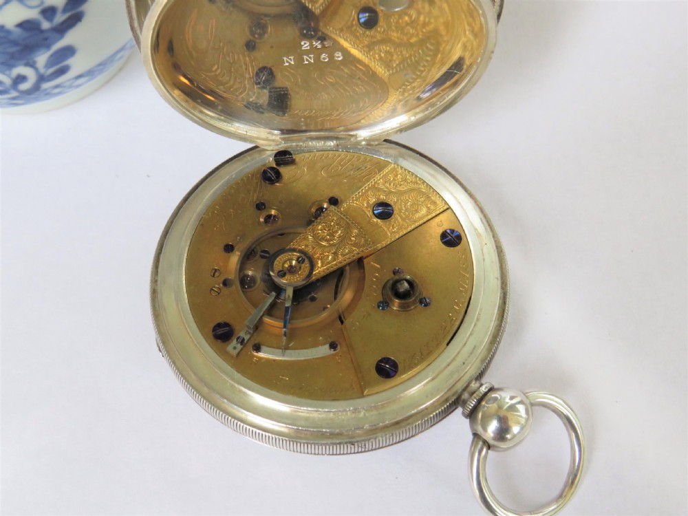 Antique silver Waltham pocket watch, 1871 View III