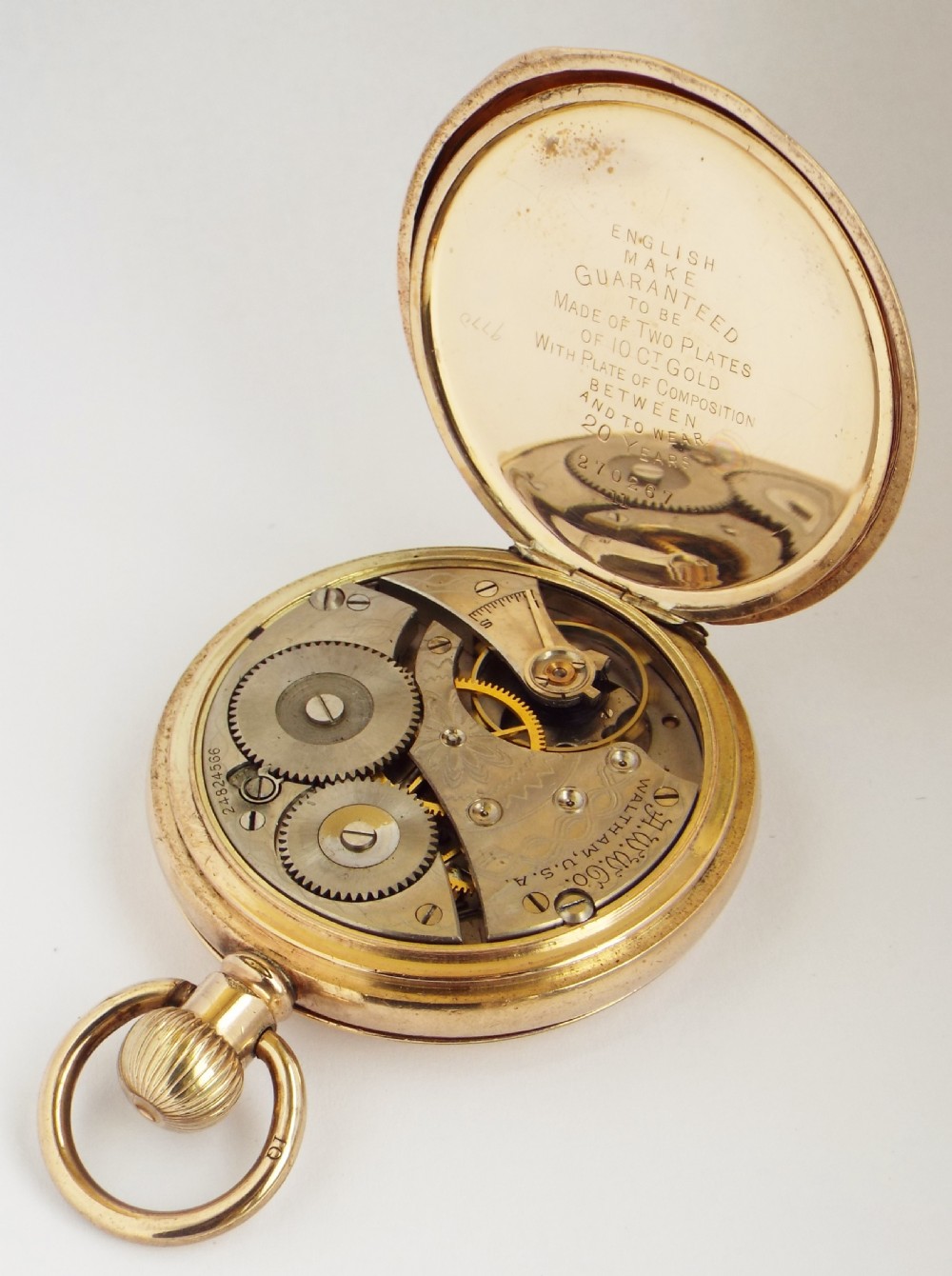 1920s Waltham Traveler full hunter pocket watch. View V