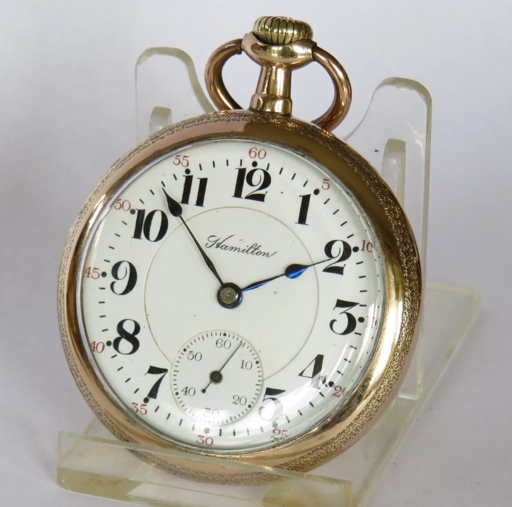 Antique Hamilton railroad pocket watch, 1914 View II