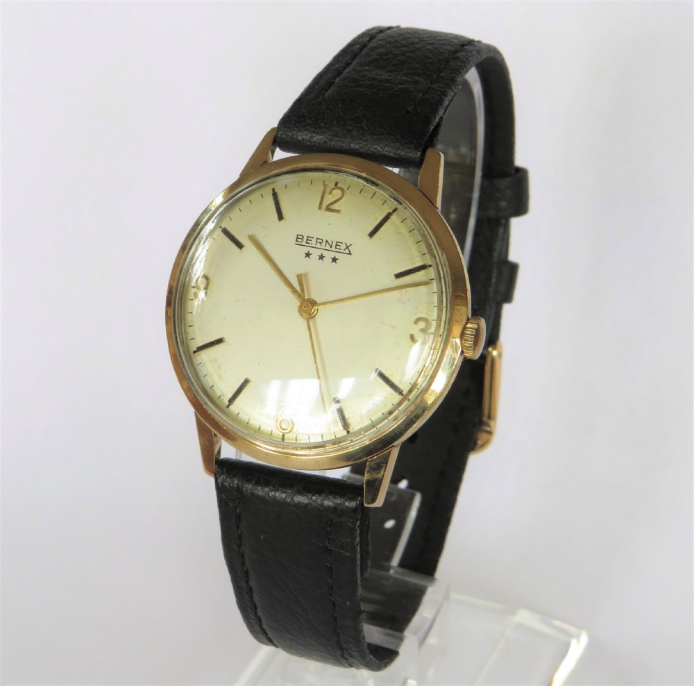 Gents 9ct gold Bernex wrist watch, 1966