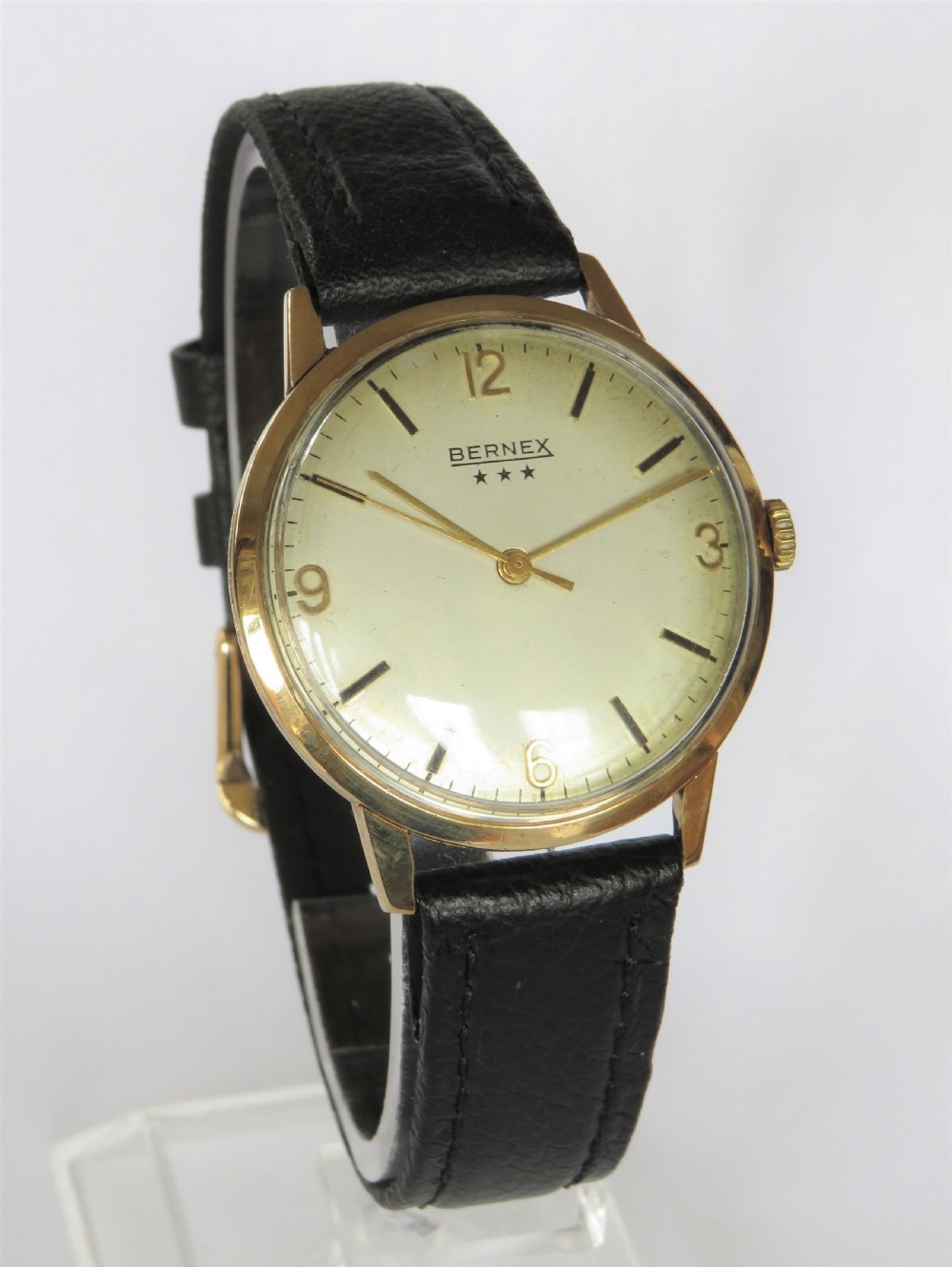 Gents 9ct gold Bernex wrist watch, 1966 View II