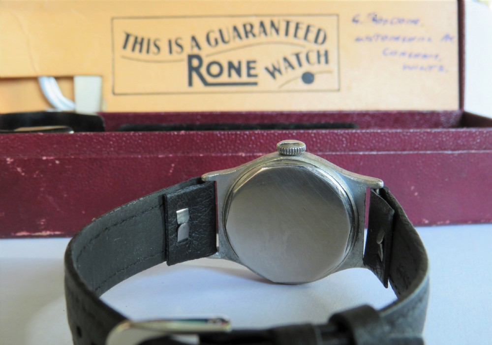1930s Rone wrist watch with box, papers and tools View IV