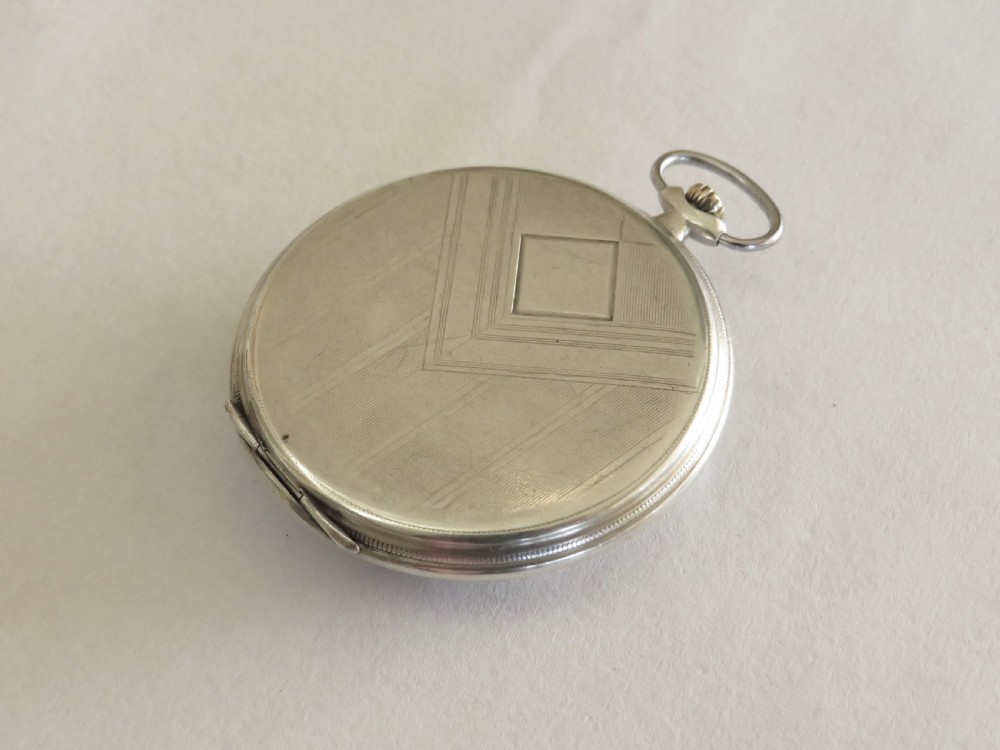 Art Deco Zentra silver pocket watch. View III