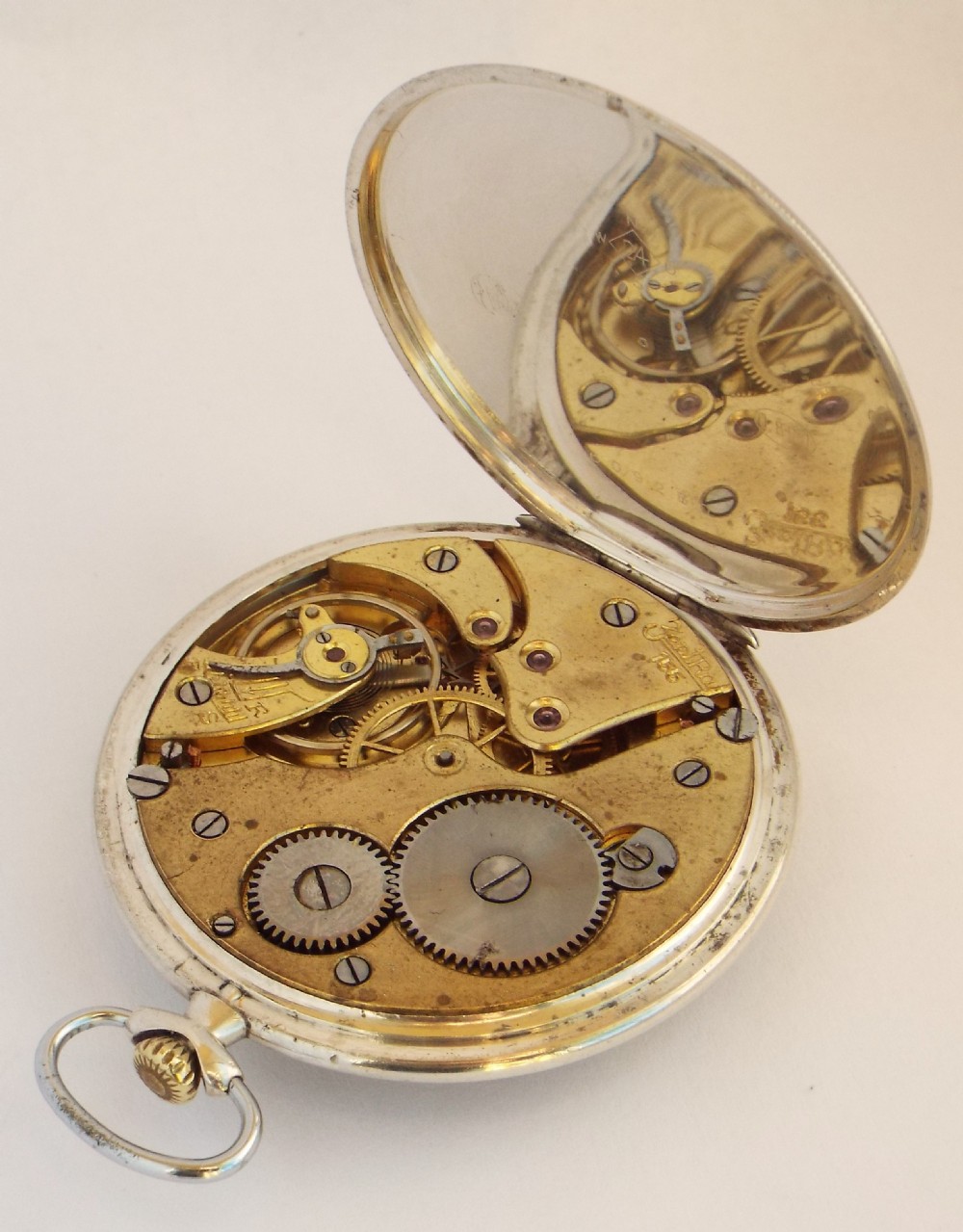Art Deco Zentra silver pocket watch. View IV