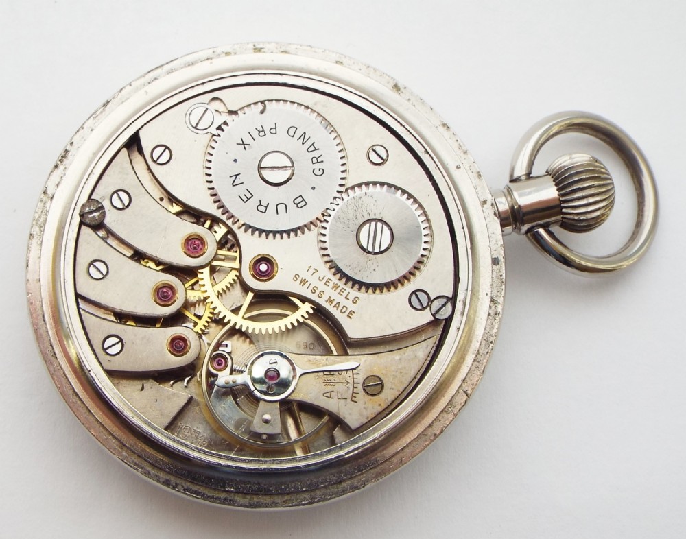 A 1930s Buren Grand Prix pocket watch. View III