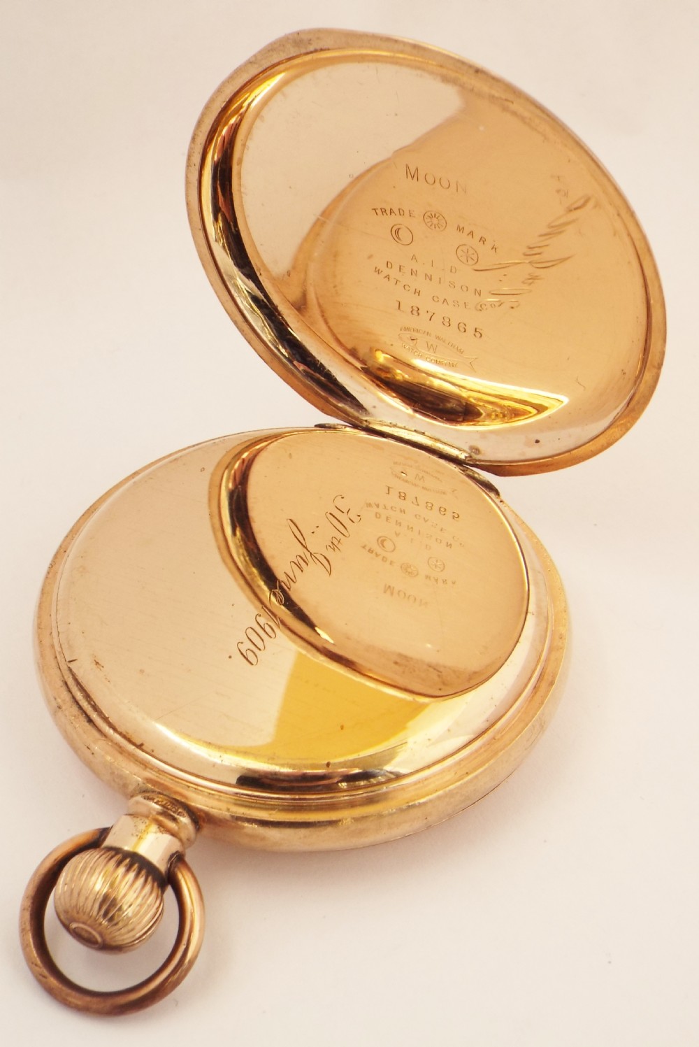 An antique Waltham full hunter pocket watch. View V