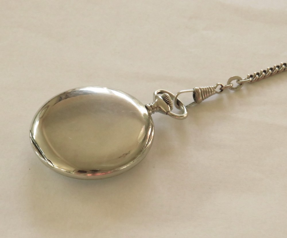 1930s Lanco pocket watch and chain View III