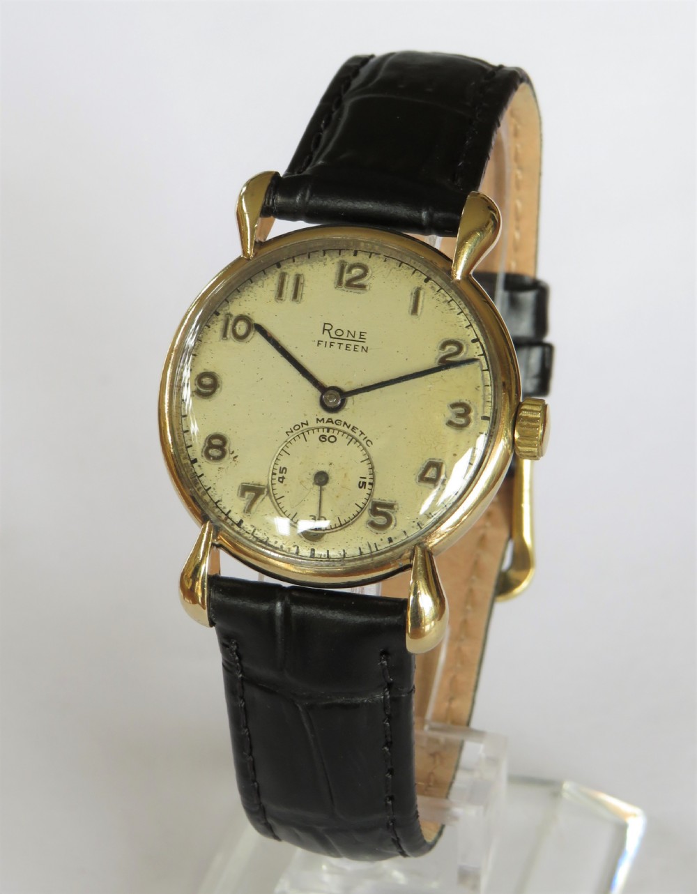 Mid-size 9ct gold Rone Fifteen wrist watch, 1947