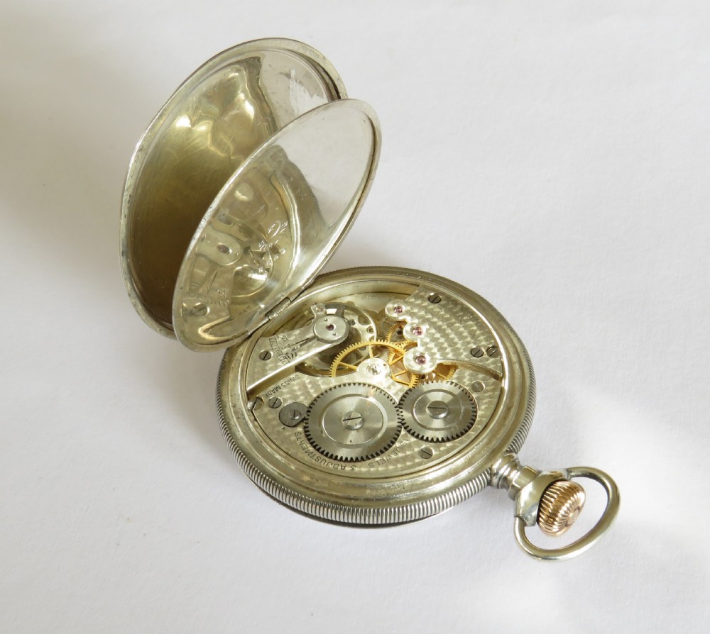 1940s Cyma silver full hunter pocket watch View II