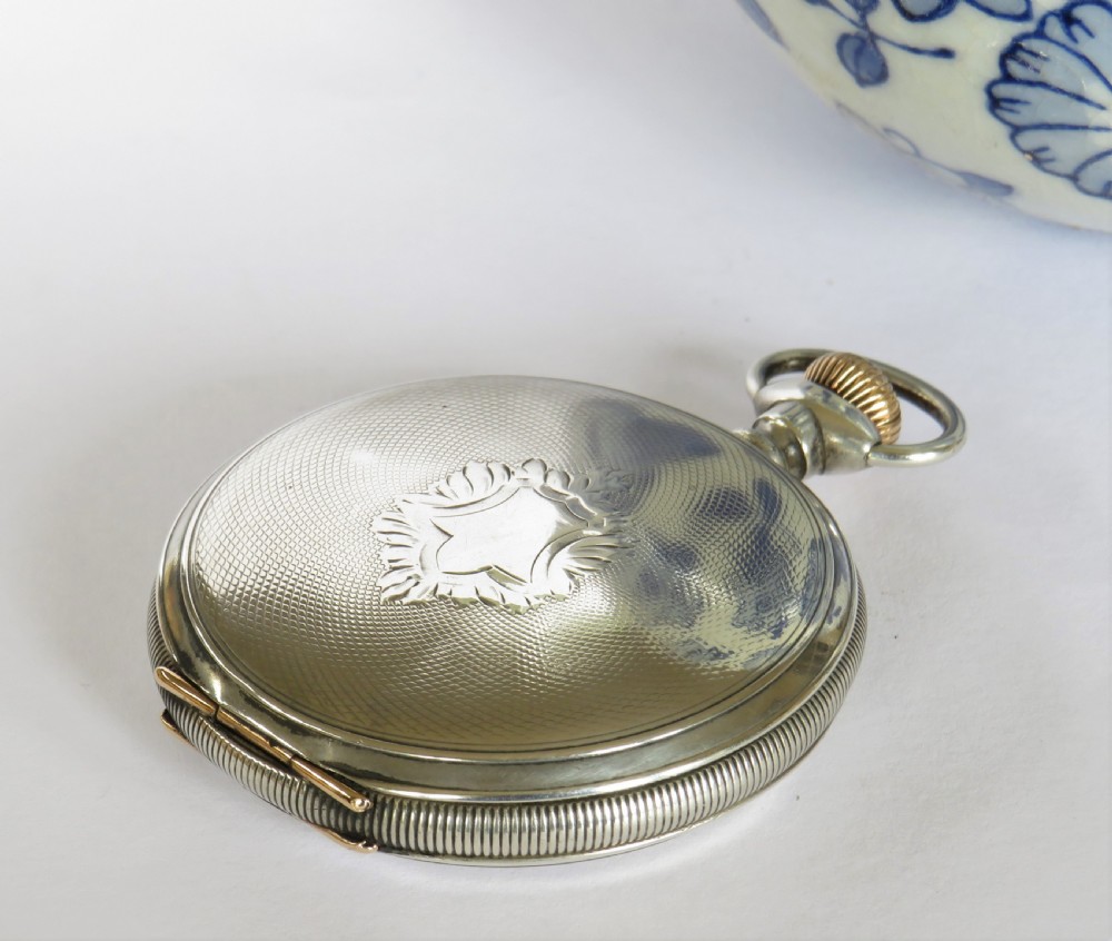 1940s Cyma silver full hunter pocket watch View III