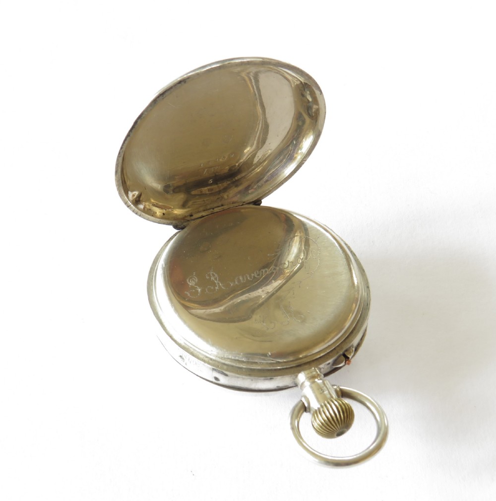 Antique pin-set silver pocket watch, 1885 View II