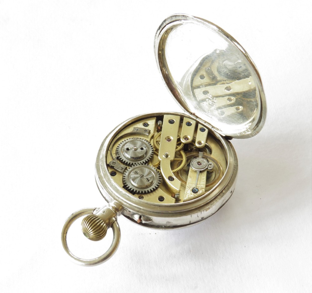 Antique pin-set silver pocket watch, 1885 View III