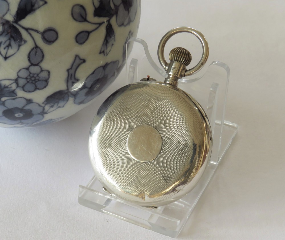 Antique pin-set silver pocket watch, 1885 View IV