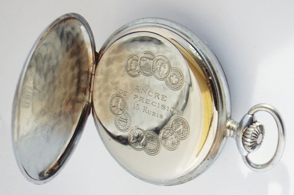 1960s Athena Locomotive pocket watch. View III