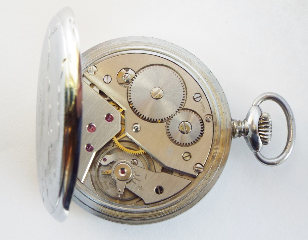1960s Athena Locomotive pocket watch. View V