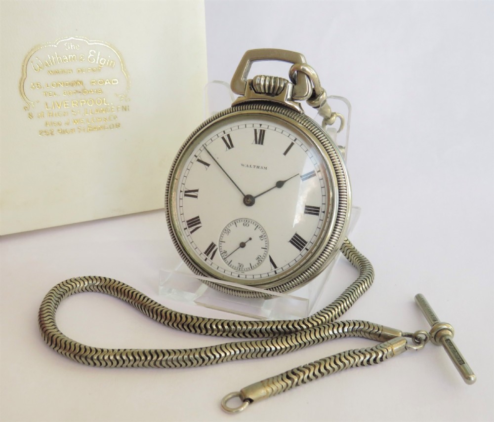 Antique Waltham pocket watch and chain
