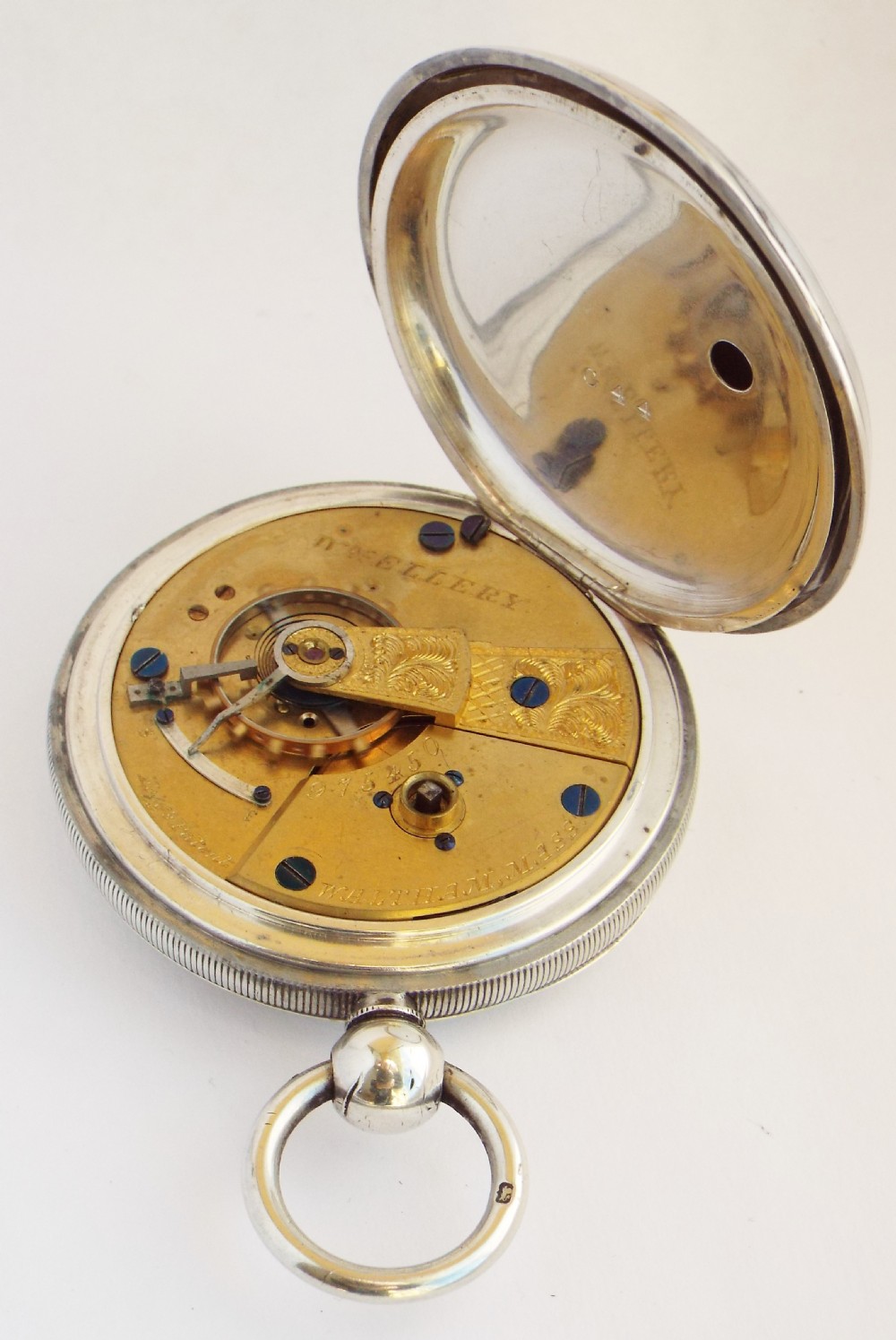 Antique silver Waltham Ellery pocket watch. View IV